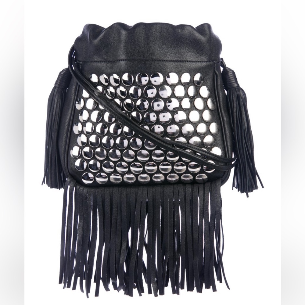 Saint Laurent Rivet & Fringe small Helena bag